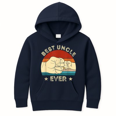 Vintage Best Uncle Ever Fist Bump Funny Uncle Fathers Day Kids Hoodie