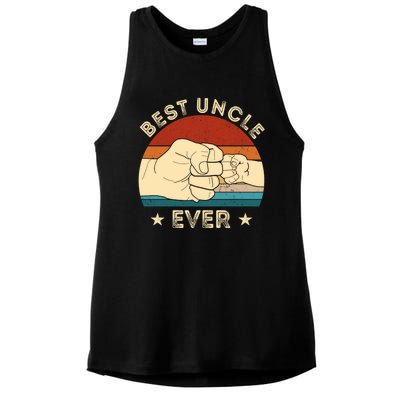 Vintage Best Uncle Ever Fist Bump Funny Uncle Fathers Day Funny Gift Ladies PosiCharge Tri-Blend Wicking Tank