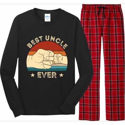 Vintage Best Uncle Ever Fist Bump Funny Uncle Fathers Day Funny Gift Long Sleeve Pajama Set