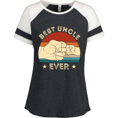 Vintage Best Uncle Ever Fist Bump Funny Uncle Fathers Day Funny Gift Enza Ladies Jersey Colorblock Tee