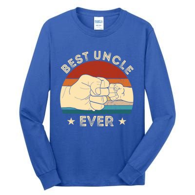 Vintage Best Uncle Ever Fist Bump Funny Uncle Fathers Day Funny Gift Tall Long Sleeve T-Shirt