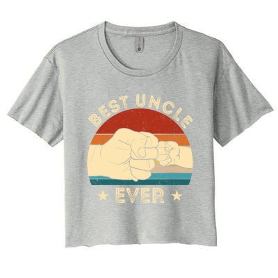 Vintage Best Uncle Ever Fist Bump Funny Uncle Fathers Day Funny Gift Women's Crop Top Tee