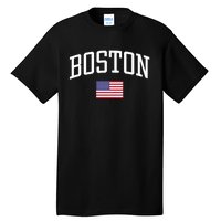 Vintage Boston Usa Country Flag Souvenir Vacation Tall T-Shirt