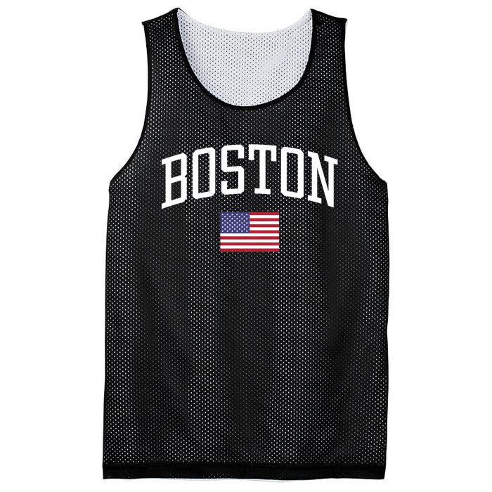 Vintage Boston Usa Country Flag Souvenir Vacation Mesh Reversible Basketball Jersey Tank