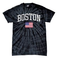 Vintage Boston Usa Country Flag Souvenir Vacation Tie-Dye T-Shirt