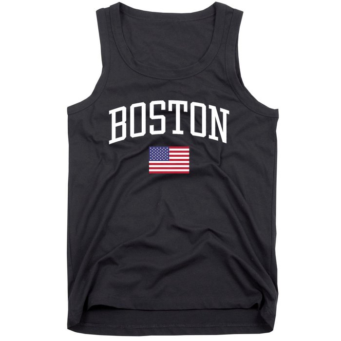 Vintage Boston Usa Country Flag Souvenir Vacation Tank Top