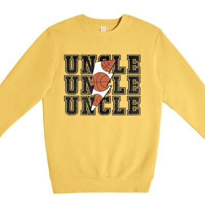 Vintage Basketball Uncle Game Day Vibes Basketball Season Funny Gift Premium Crewneck Sweatshirt