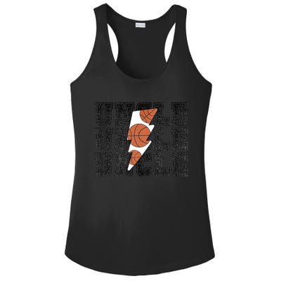 Vintage Basketball Uncle Game Day Vibes Basketball Season Funny Gift Ladies PosiCharge Competitor Racerback Tank