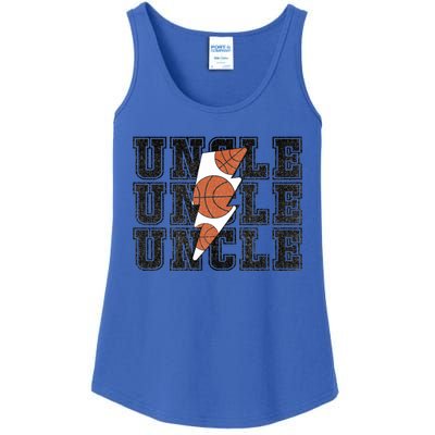 Vintage Basketball Uncle Game Day Vibes Basketball Season Funny Gift Ladies Essential Tank