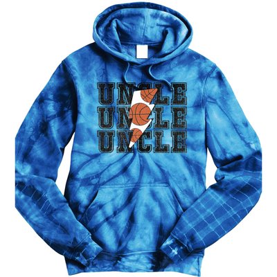 Vintage Basketball Uncle Game Day Vibes Basketball Season Funny Gift Tie Dye Hoodie