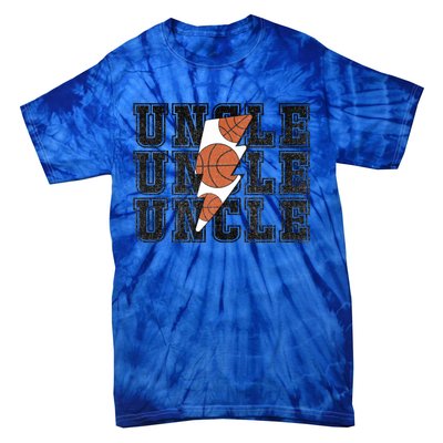 Vintage Basketball Uncle Game Day Vibes Basketball Season Funny Gift Tie-Dye T-Shirt