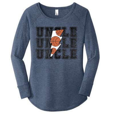 Vintage Basketball Uncle Game Day Vibes Basketball Season Funny Gift Women's Perfect Tri Tunic Long Sleeve Shirt