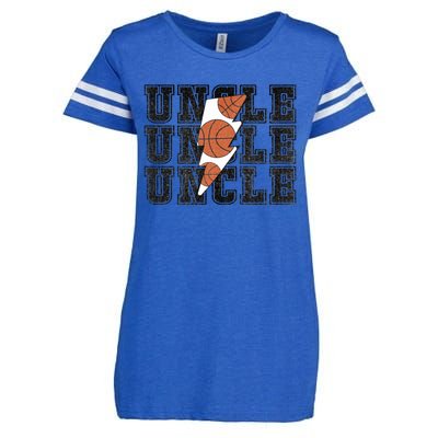 Vintage Basketball Uncle Game Day Vibes Basketball Season Funny Gift Enza Ladies Jersey Football T-Shirt