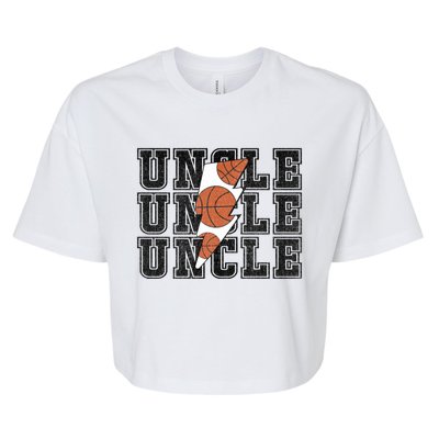 Vintage Basketball Uncle Game Day Vibes Basketball Season Funny Gift Bella+Canvas Jersey Crop Tee