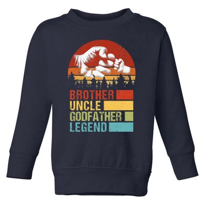 Vintage Brother Uncle Godfather Legend Fist Bump Fathers Day Toddler Sweatshirt