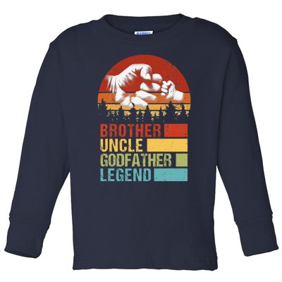 Vintage Brother Uncle Godfather Legend Fist Bump Fathers Day Toddler Long Sleeve Shirt