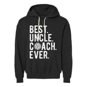 Volleyball Best Uncle Coach Ever Dad Daddy Father's Day Garment-Dyed Fleece Hoodie