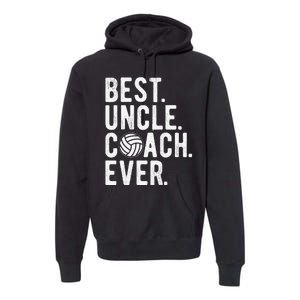 Volleyball Best Uncle Coach Ever Dad Daddy Father's Day Premium Hoodie