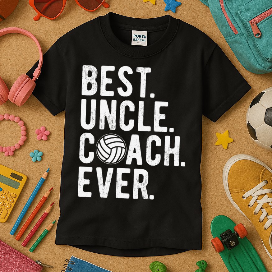 Volleyball Best Uncle Coach Ever Dad Daddy Father's Day Kids T-Shirt