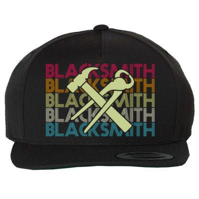 Vintage Blacksmith Wool Snapback Cap