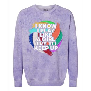 Volleyball Beach Volleyball Player Gift Colorblast Crewneck Sweatshirt