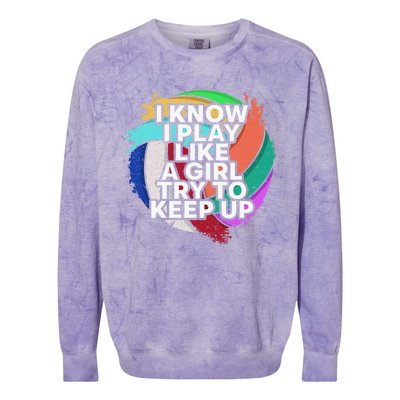 Volleyball Beach Volleyball Player Gift Colorblast Crewneck Sweatshirt