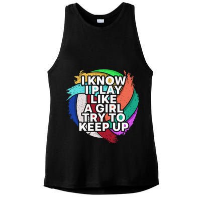 Volleyball Beach Volleyball Player Gift Ladies PosiCharge Tri-Blend Wicking Tank
