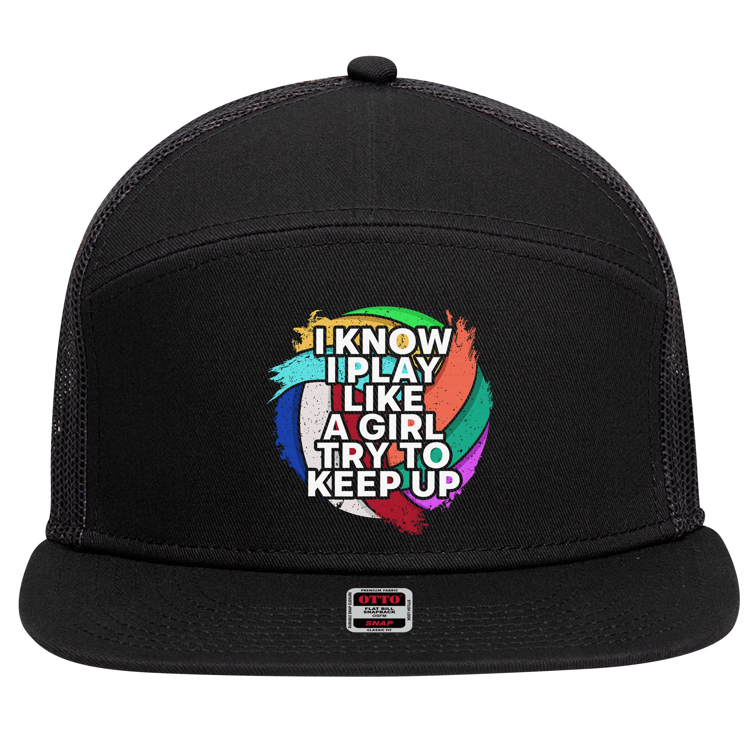Volleyball Beach Volleyball Player Gift 7 Panel Mesh Trucker Snapback Hat