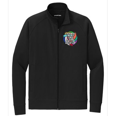 Volleyball Beach Volleyball Player Gift Stretch Full-Zip Cadet Jacket