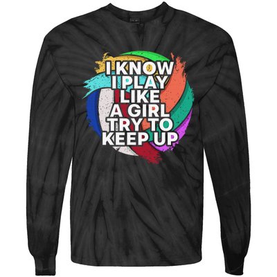 Volleyball Beach Volleyball Player Gift Tie-Dye Long Sleeve Shirt