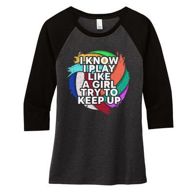 Volleyball Beach Volleyball Player Gift Women's Tri-Blend 3/4-Sleeve Raglan Shirt