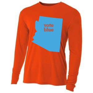 Vote Blue Voting Democratic Arizona Cute Gift Cooling Performance Long Sleeve Crew