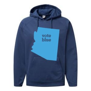 Vote Blue Voting Democratic Arizona Cute Gift Performance Fleece Hoodie