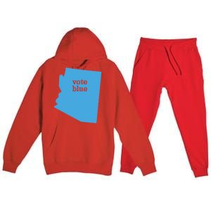 Vote Blue Voting Democratic Arizona Cute Gift Premium Hooded Sweatsuit Set