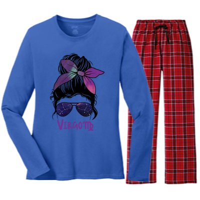 Virgo Birthday Virgo Zodiac Constellation Great Gift Women's Long Sleeve Flannel Pajama Set 