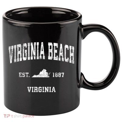 Virginia Beach Virginia Va Vintage Sports 11oz C Handle Ceramic Mug