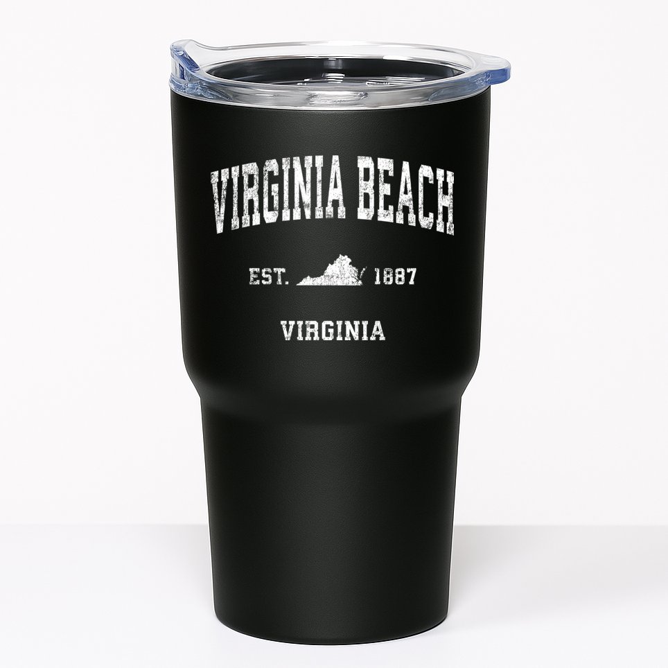 Virginia Beach Virginia Va Vintage Sports Tumbler