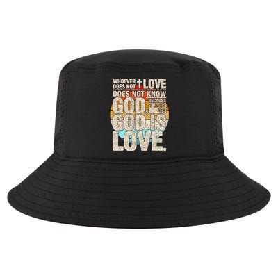 Vintage Bible Verse 1 John 4 8 God Is Love Cool Comfort Performance Bucket Hat