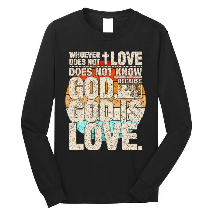 Vintage Bible Verse 1 John 4 8 God Is Love Long Sleeve Shirt