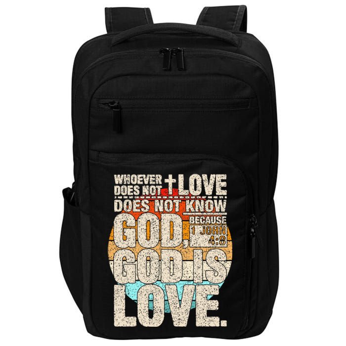 Vintage Bible Verse 1 John 4 8 God Is Love Impact Tech Backpack