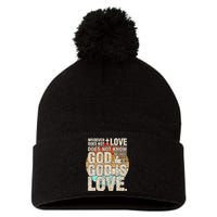 Vintage Bible Verse 1 John 4 8 God Is Love Pom Pom 12in Knit Beanie