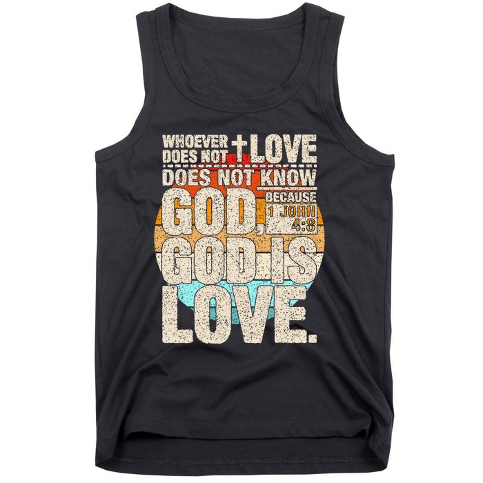 Vintage Bible Verse 1 John 4 8 God Is Love Tank Top