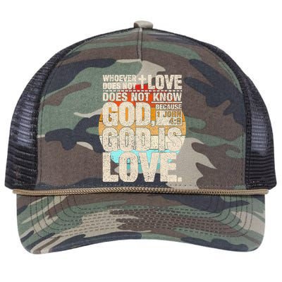 Vintage Bible Verse 1 John 4 8 God Is Love Retro Rope Trucker Hat Cap