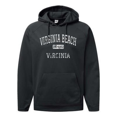 Virginia Beach Virginia VA Vintage Performance Fleece Hoodie