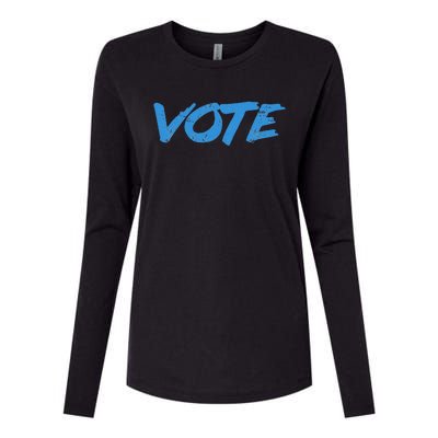 Vote Blue Womens Cotton Relaxed Long Sleeve T-Shirt