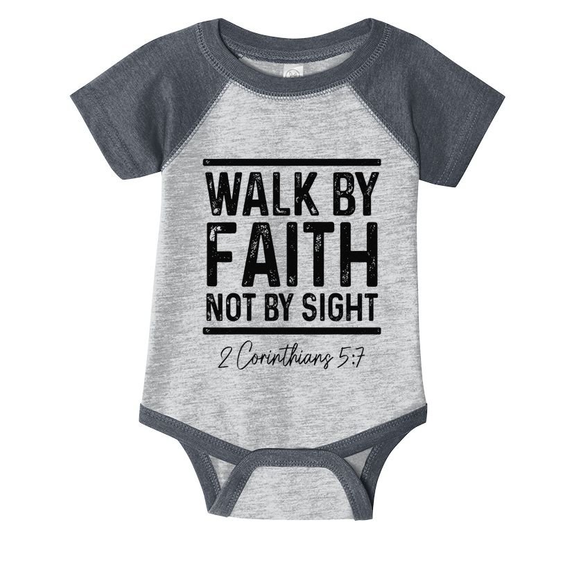 Vintage Bible Verse Walk Faith Not By Sight Christian Infant Baby Jersey Bodysuit