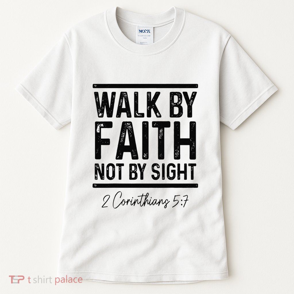 Vintage Bible Verse Walk Faith Not By Sight Christian Tall T-Shirt