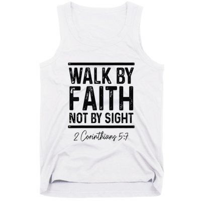 Vintage Bible Verse Walk Faith Not By Sight Christian Tank Top