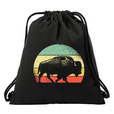 Vintage Buffalo Drawstring Bag