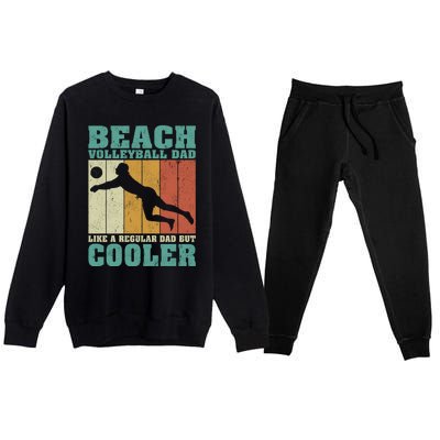 Vintage Beach Volleyball Dad Like A Regular Dad Fathers Day Gift Premium Crewneck Sweatsuit Set